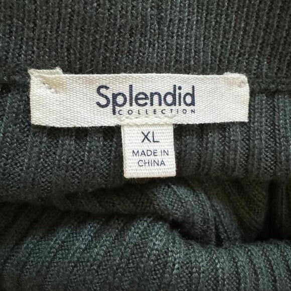 SPLENDID Cashblend Silva Wide Leg Pant Evergreen Cashmere Blend Pull-On NWT XL - Picture 7 of 8